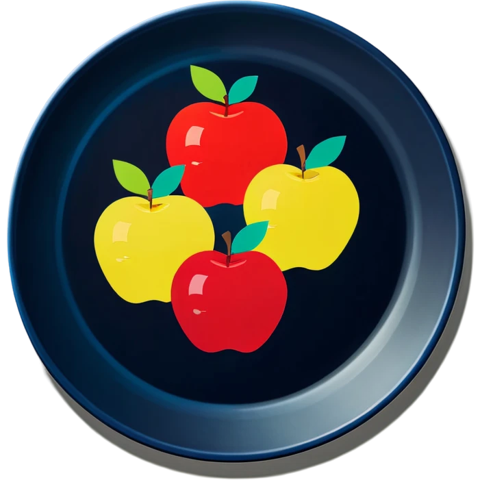 All Six apples, side-by-side, sit on a plate emoji