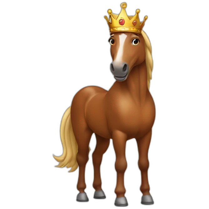 brown horse with a crown emoji