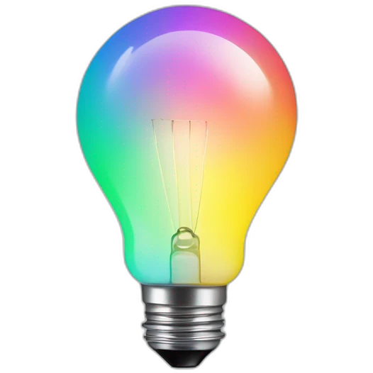 multicolored minimalist colored light bulb emoji