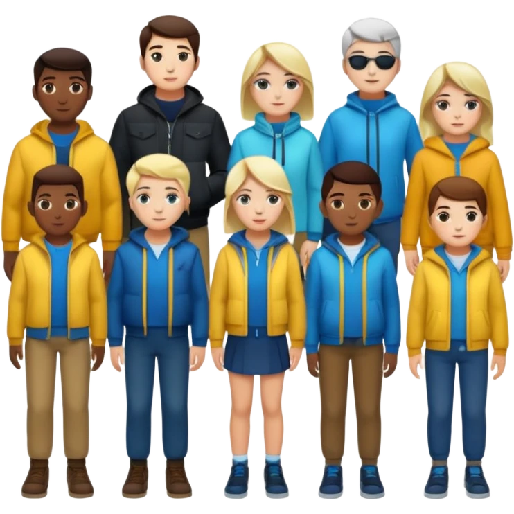 many people with full body effected by light emoji