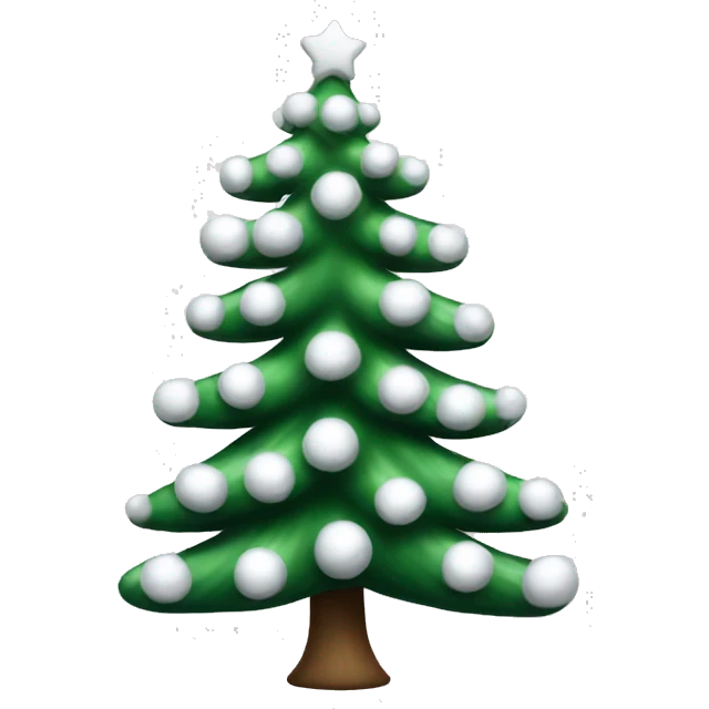 Realistic white fir christmas tree   emoji