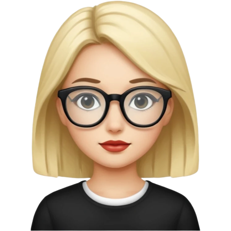 ragazzina con occhiali neri  emoji