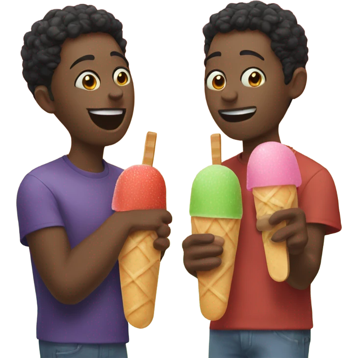 2 friends eating popsicles  emoji