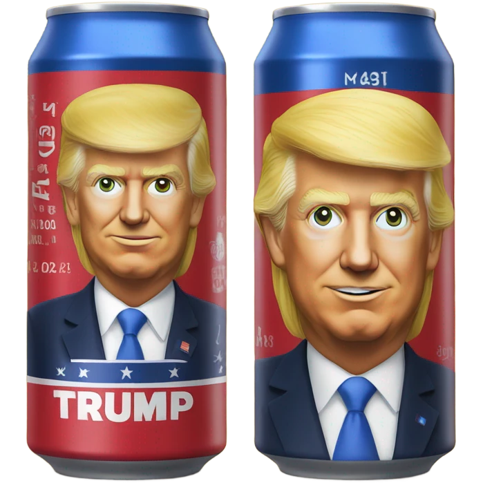 Trump on a beer can emoji