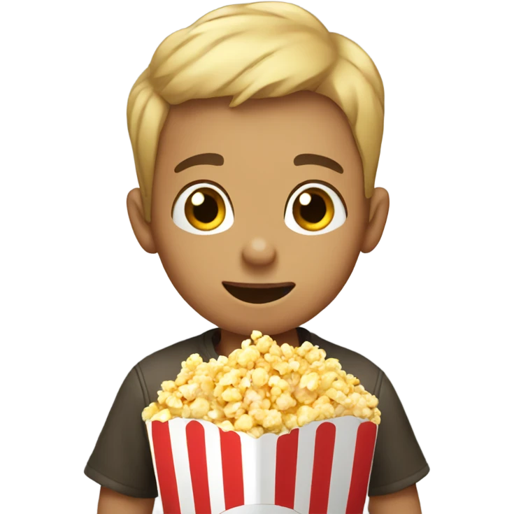 Kid with popcorn emoji