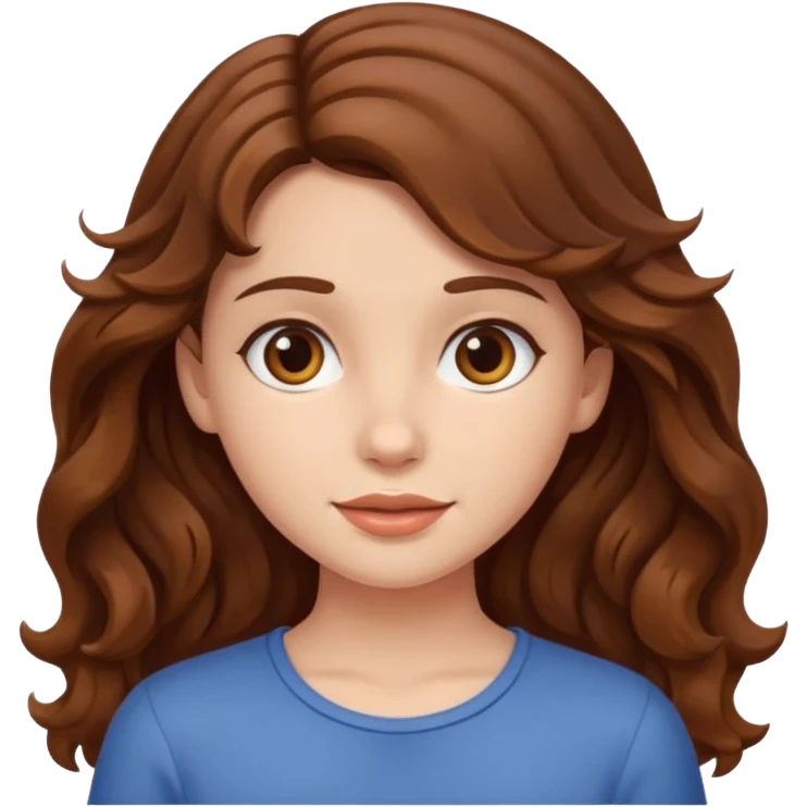 Chica de cabello castaño ondulado emoji