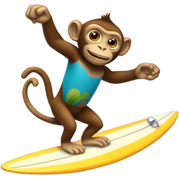 Monkey riding a surfboard  emoji