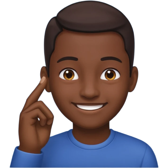 👂🏾🤏🏾 combined with a smile  emoji