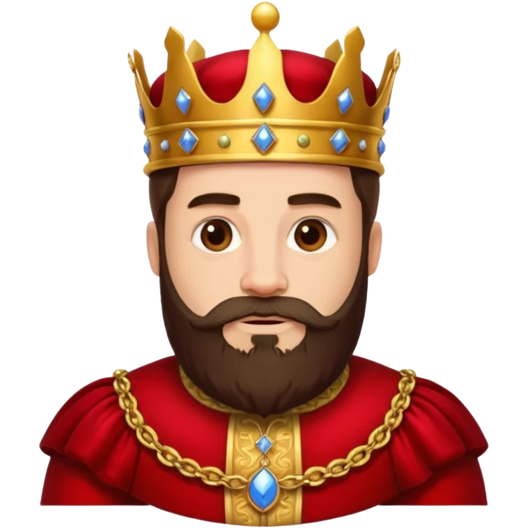 bearded  uncrowned king  red  ROYAL outfit emoji
