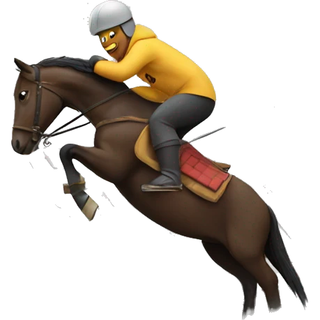horse skiing down a rooftop emoji