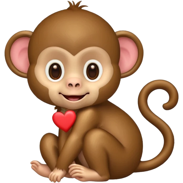 Baby monkey with hearts emoji