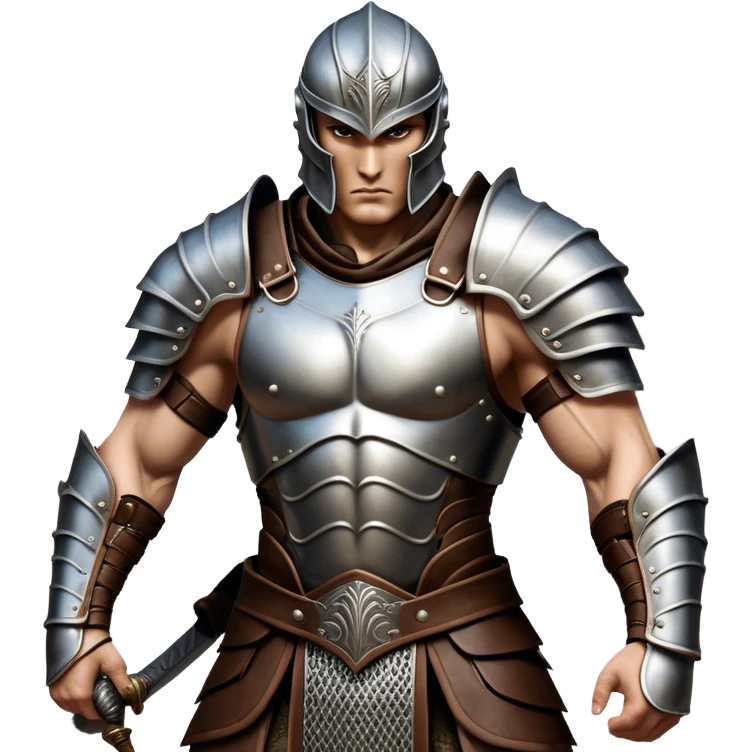 Cinematic Realistic WoW Human Warrior Portrait, captured in a dynamic, battle-ready stance, muscles defined beneath intricately detailed steel armor accented with rich leather. His chiseled visage and determined gaze are rendered with lifelike texture and dynamic natural lighting, high shine, evoking the fierce, relentless spirit of a human warrior in the midst of combat. emoji