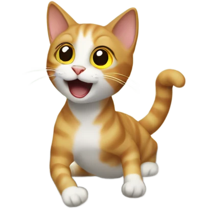 Cat falling down the stairs emoji