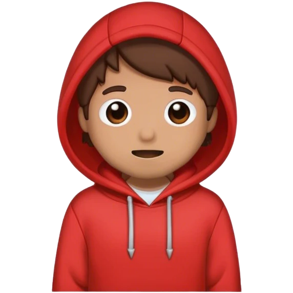 Brown doodle with a red hoodie  emoji