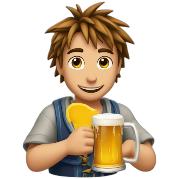 Sora Disney buvant une bière emoji