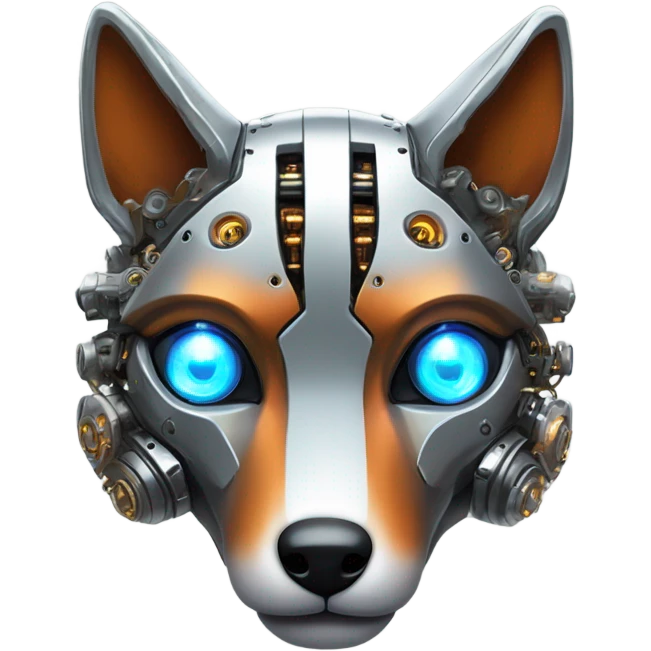 Robot Fox terminator face emoji