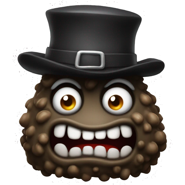 Evil poopoo monster with beret emoji