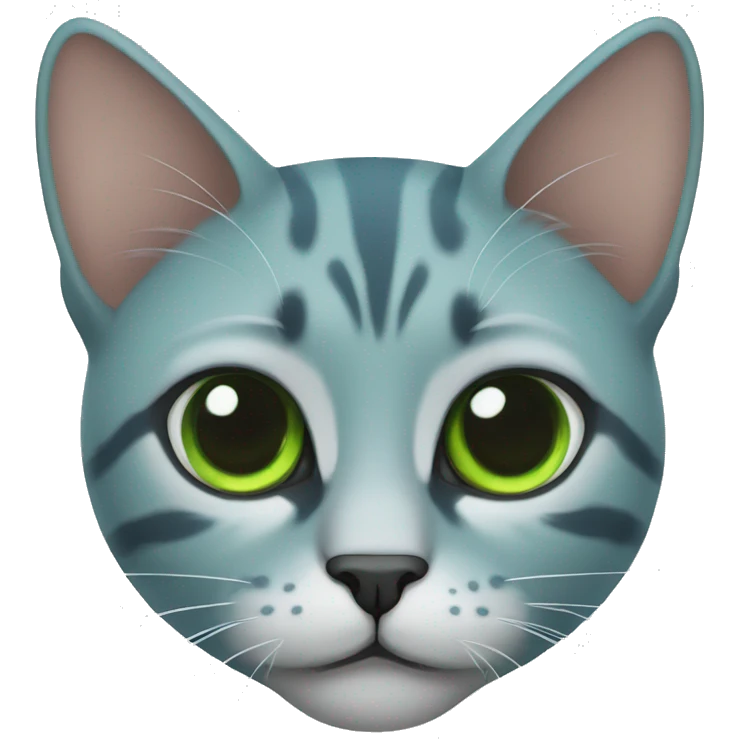 Gato verde de ojos azules emoji