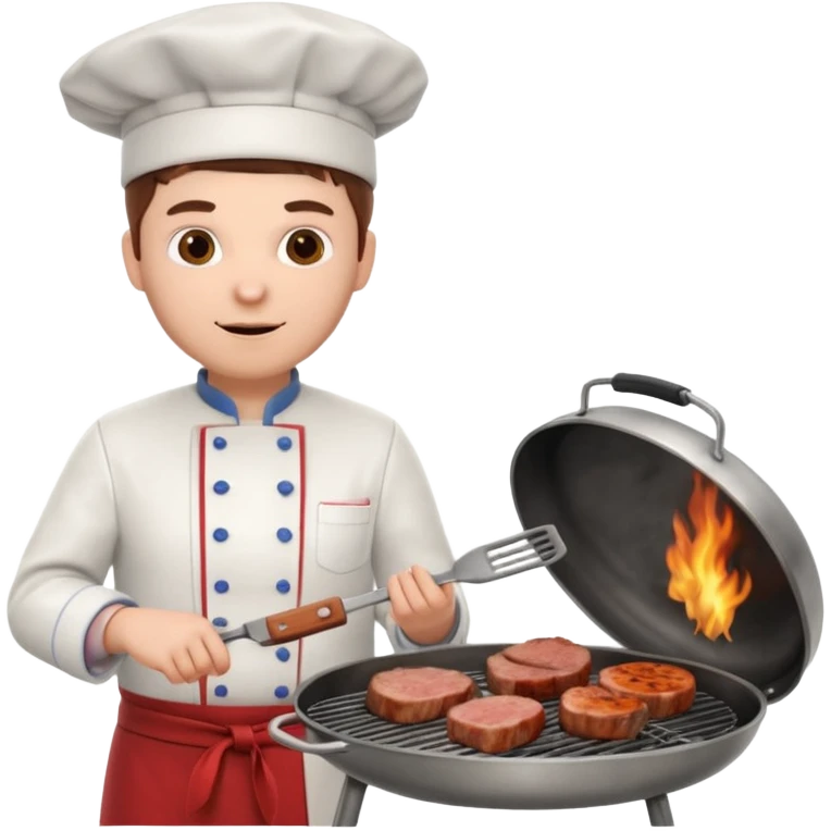 부엌에서 고기굽는 사람을 3D로 그려줘 emoji
