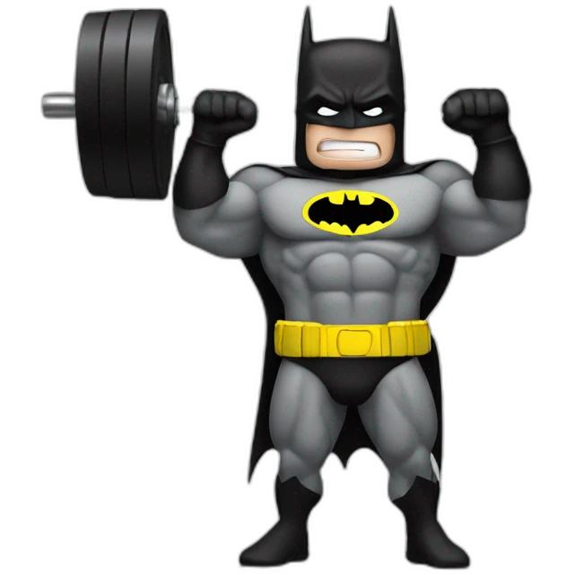 batman lifting weights emoji