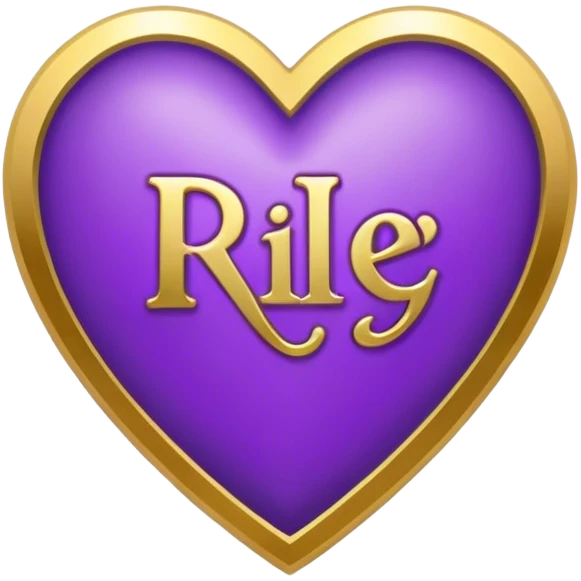 Purple Heart with the letters Riley in the middle  emoji