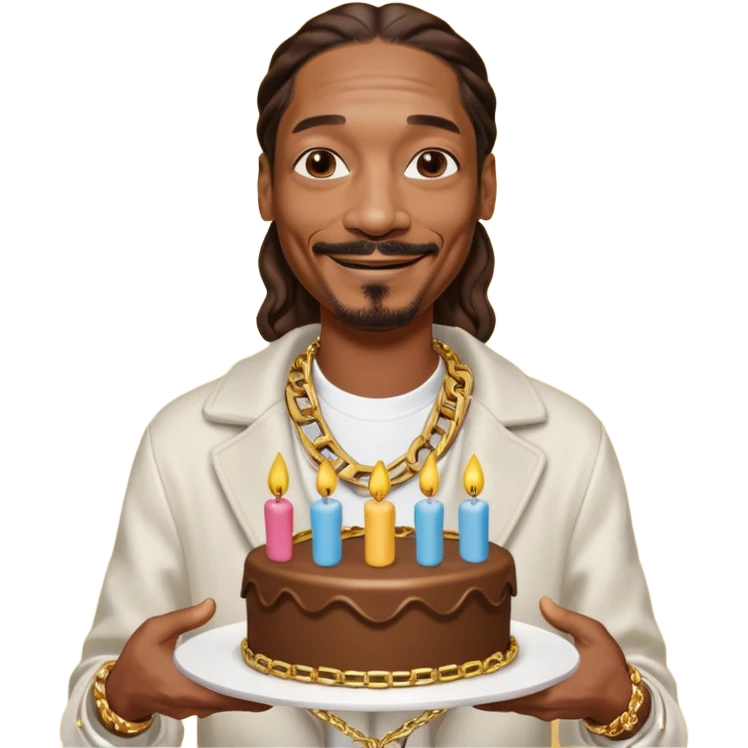 snopp dogg holding birthday cake emoji