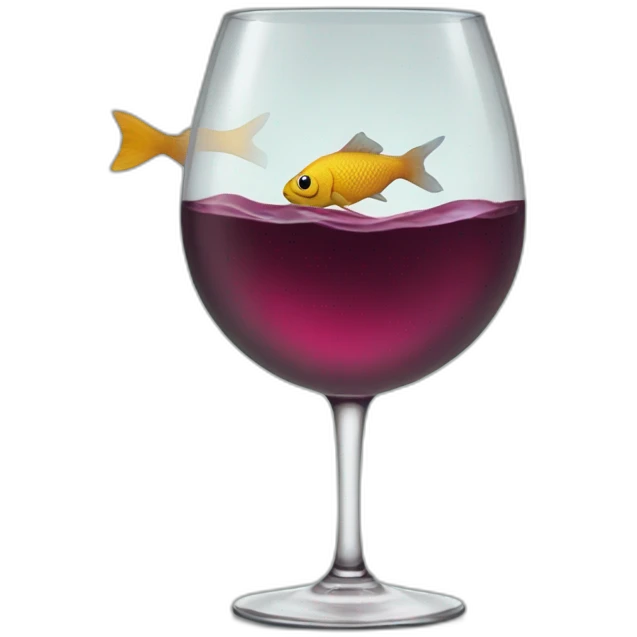 fish swimming in wine glass emoji