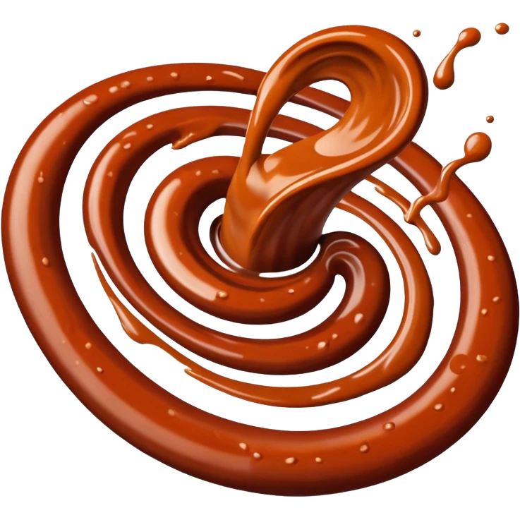 swirl of chipotle sauce, deep reddish-brown, smoky, smooth glossy, thick, ripples, dark specks, no bottle, dish, or garnish, soft lighting, emoji scale emoji