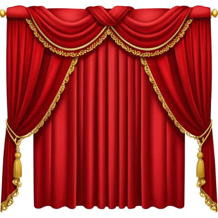 Simple, opened red curtains  emoji