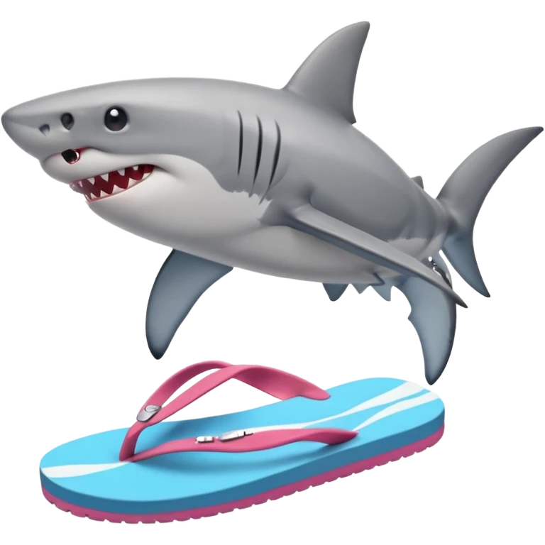 Hace a un tiburon con ojotas emoji