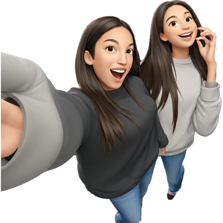 smiling girls with long hair emoji