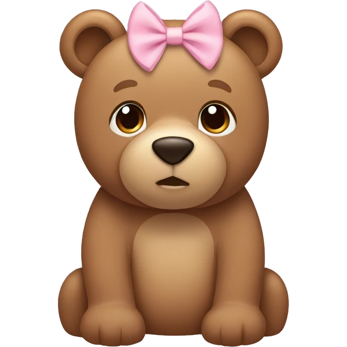 Light brown bear with light pink bows emoji