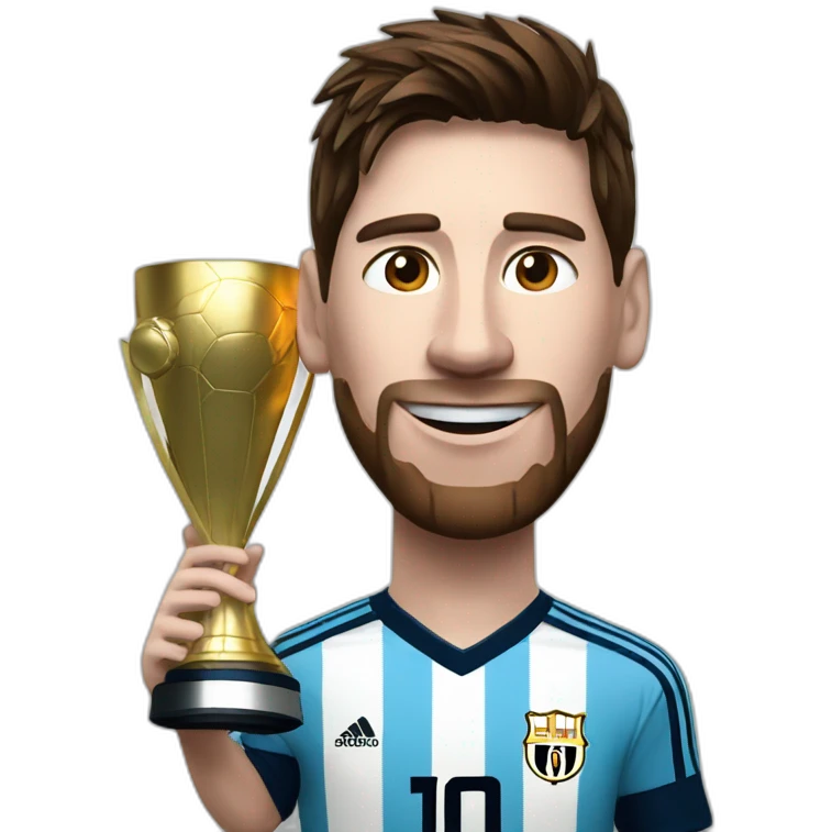 Messi with fifa cup emoji