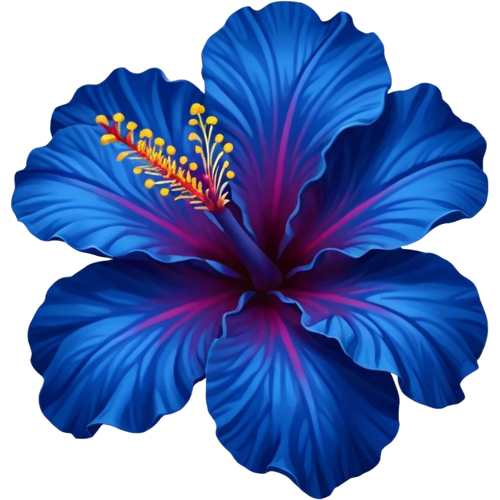 very Dark blue flower hibiscus only colour blue emoji