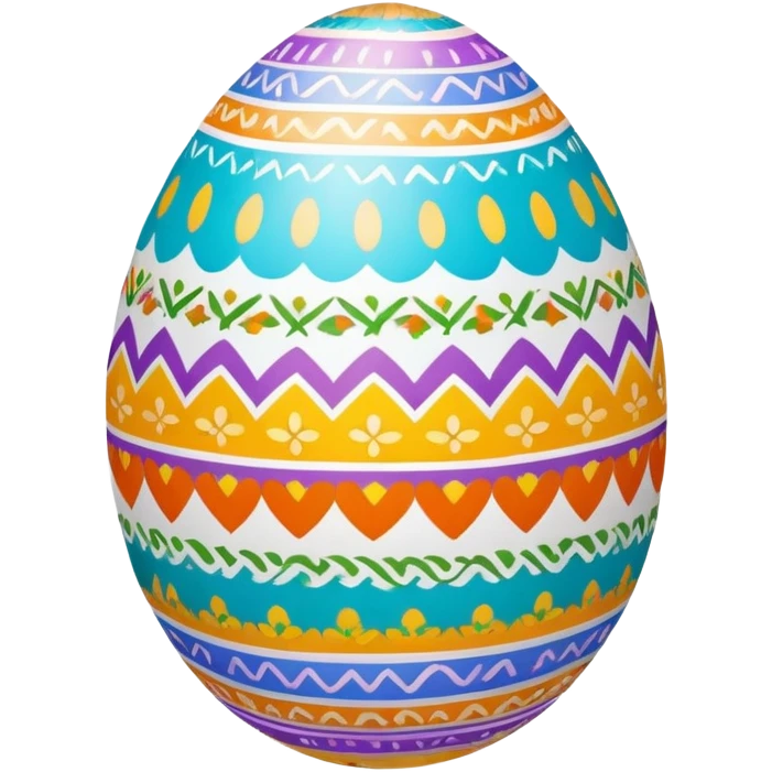 A colorful decorated Easter egg with patterns and designs emoji