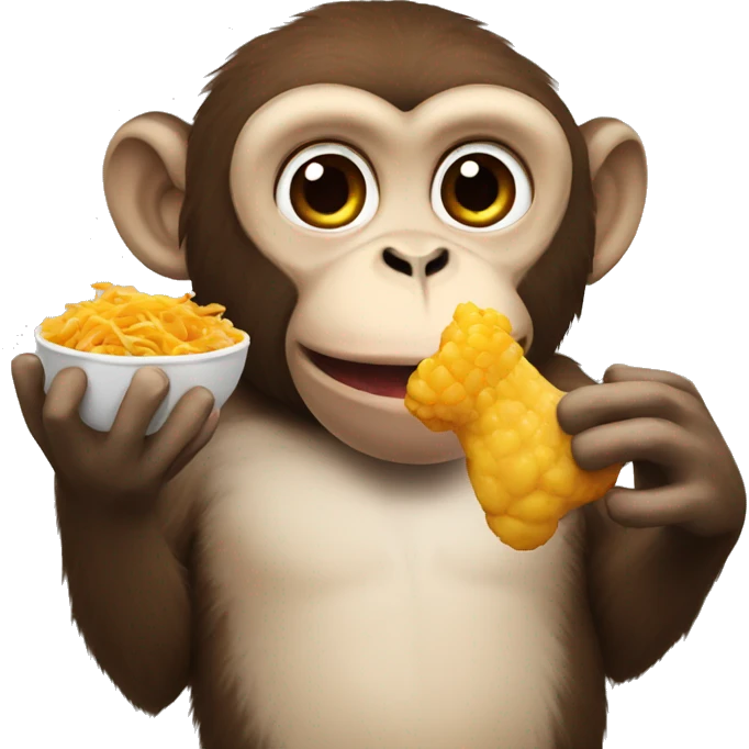 monkey eating chicken emoji