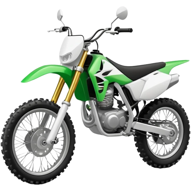 Dirt bike blanche et verte emoji