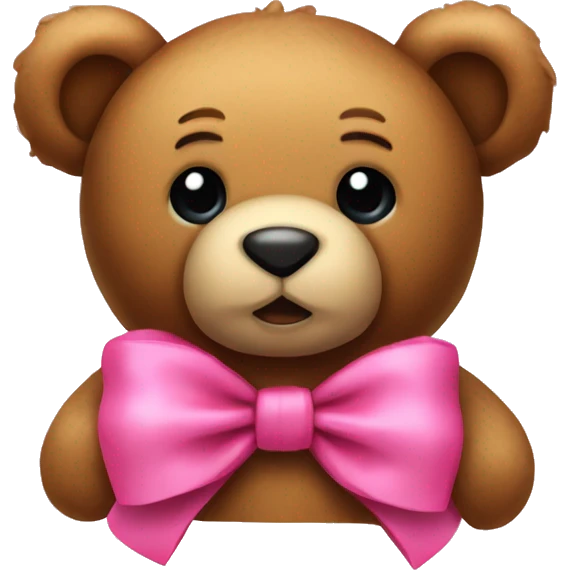 teddy bear with a pnk bow on th emoji