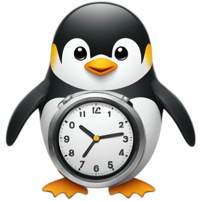 Penguin looking at watch  emoji