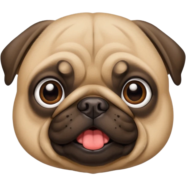 Pug com várias expressões emoji
