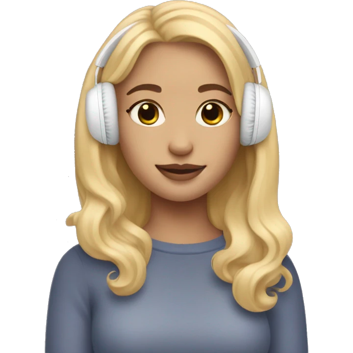 Blonde girl with AirPods Max  emoji