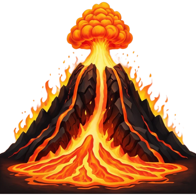 volcano big lava eruption  emoji