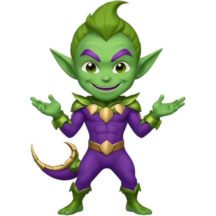 green goblin, cute chibi full body emoji