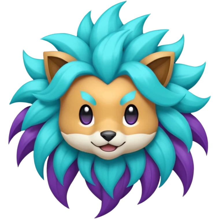Rappidash pokemon white teal purple emoji