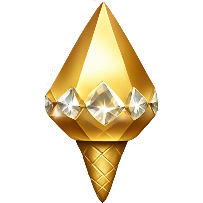 diamond Acorn, sparkling like a diamond, with short top and stem made of gold emoji