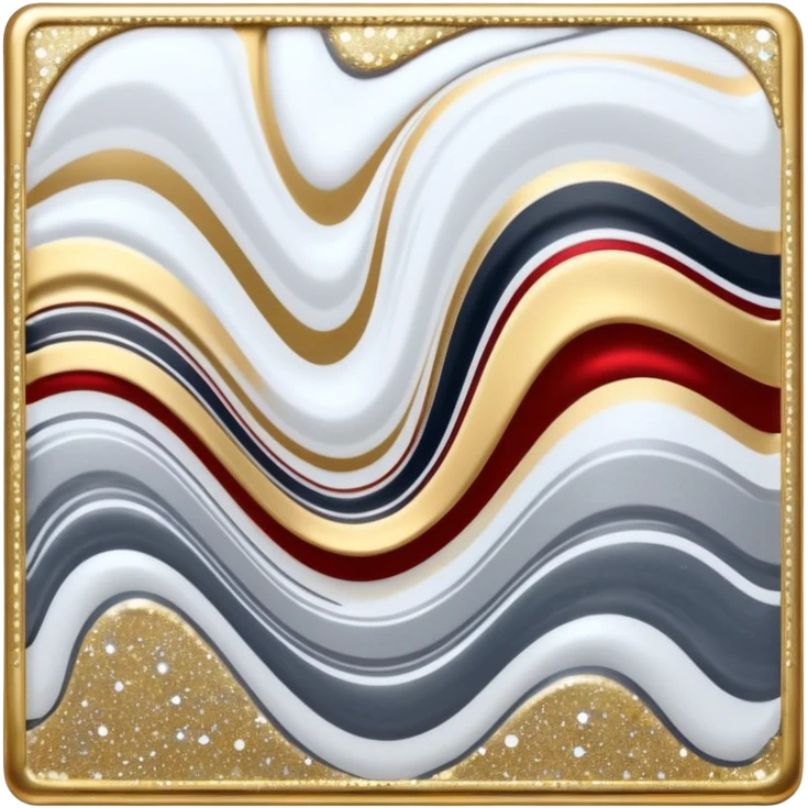 Hyper realistic, 3D rendering, highly detailed, bright bold, liquid marble paint pattern with glitter and sparkly 10k gold and silver, Instagram logo. 5000x5000px, very thin, smooth lines. No emoji icons or faces, full transparent background, isolated. emoji