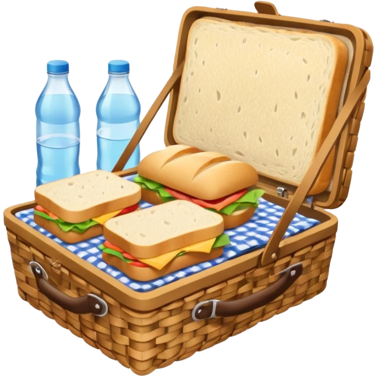 picnic with sandwiches, drinks emoji