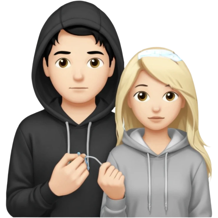 I want it to be this emote 🙍‍♂️
of a guy with black hair and a black sweatshirt with the word "sperma" written in white in the middle. Behind him, there's a pretty blonde with long hair, pulling the string on the first person's hoodie. The girl is wearing a gray sweatshirt. emoji