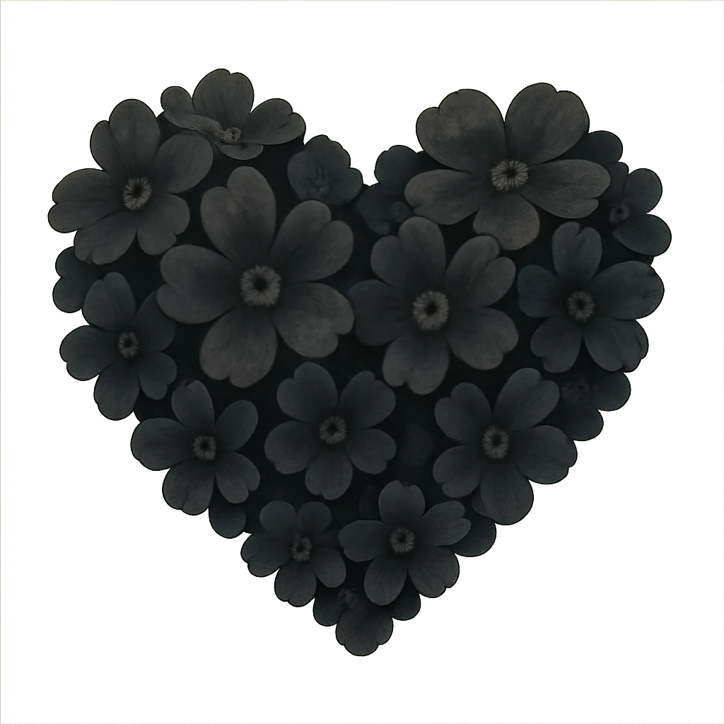 Black flower heart emoji