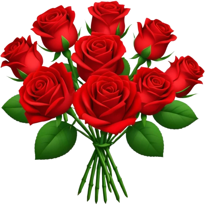 bouquet of red roses emoji